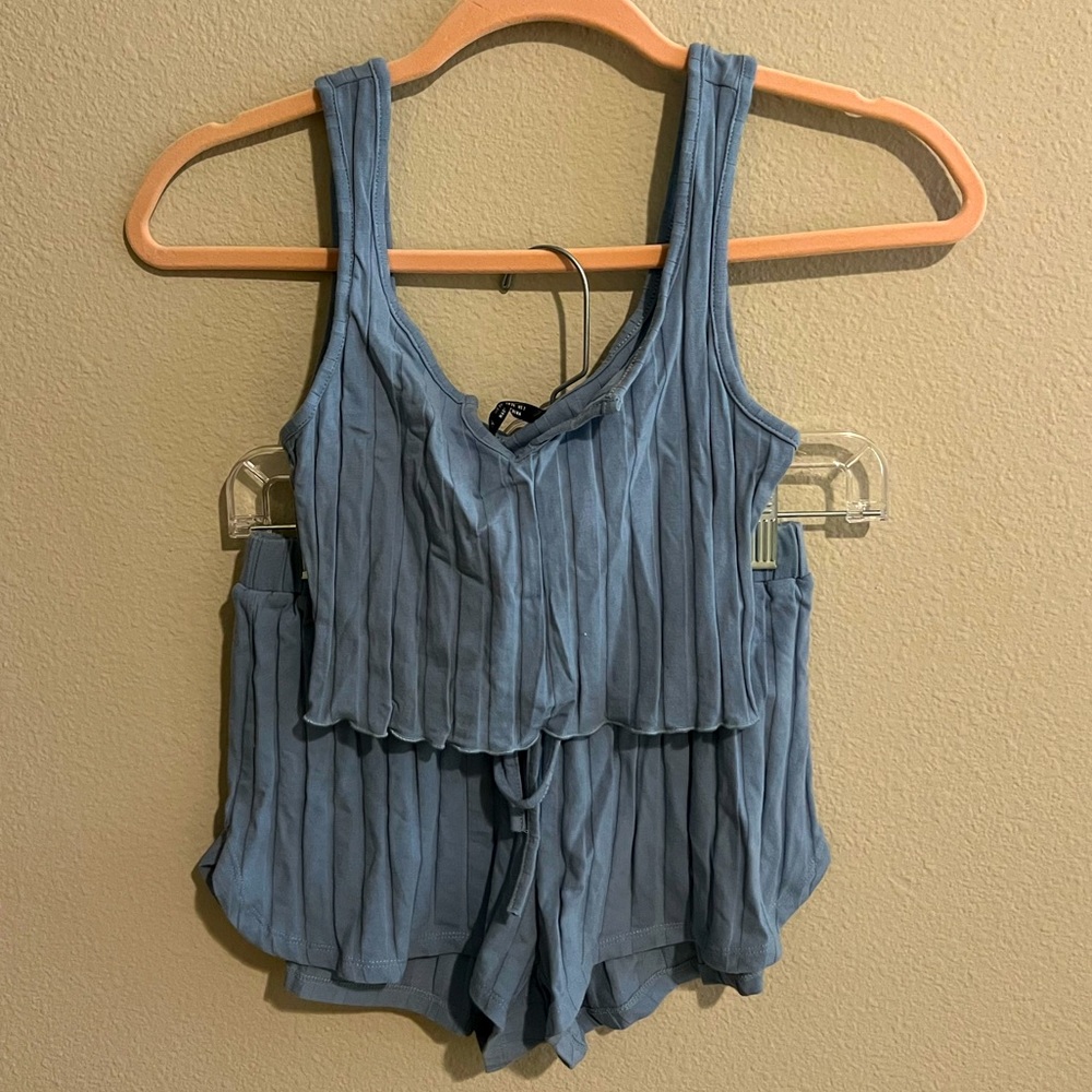 Blue loungewear set. Size XS. Tank and shorts set.